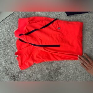 Figs neon orange yola skinny scrub pants